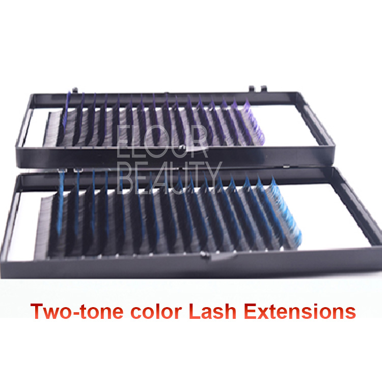 Omber colored two-tone eyelash extensions for makeup salons EL71